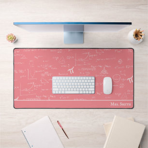 Pink Math Formulas Large Office Math Teacher Desk Mat