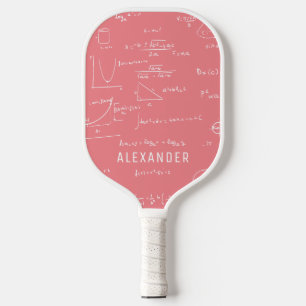 Pink Mathematics Equations Personalised Pickleball Paddle