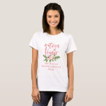 Pink matron of honour floral watercolor t-shirt<br><div class="desc">Pink watercolor floral Matron of honour wedding engagement gift t-shirt. The perfect gift for your friend sister brother mum dad aunt uncle daughter son niece nephew gran grandad. On trend script text and modern watercolor graphics. Perfect bachelorette/bridal shower tshirt, or thoughtful way to as your Maid of honour. Part of...</div>