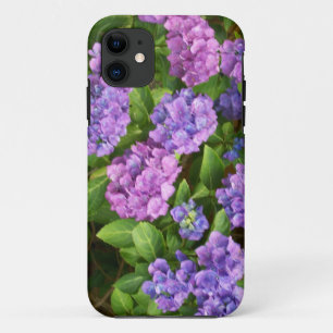 Pink, Mauve and Blue Hydrangeas Photograph iPhone 11 Case