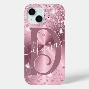 Pink Mauve Diamonds - Personalised  iPhone 15 Case