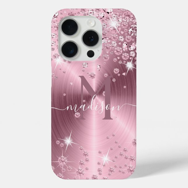 Pink Mauve Diamonds - Personalized Case-Mate iPhone Case (Back)