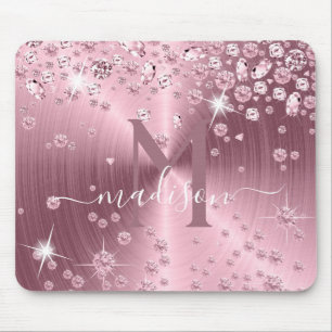 Pink Mauve Diamonds - Personalized Mouse Mat