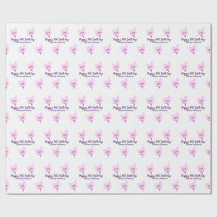 Pink mauve floral 15th birthday quinceanera name d wrapping paper