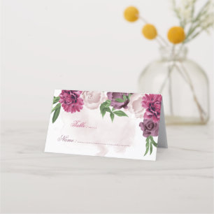 pink mauve floral place card