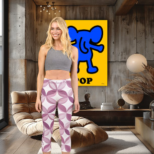 Pink & Mauve Geometric Floral   Modern Retro Capri Leggings