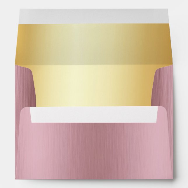 Pink Mauve Gold Foil Elegant Modern, Envelope (Back (Bottom))