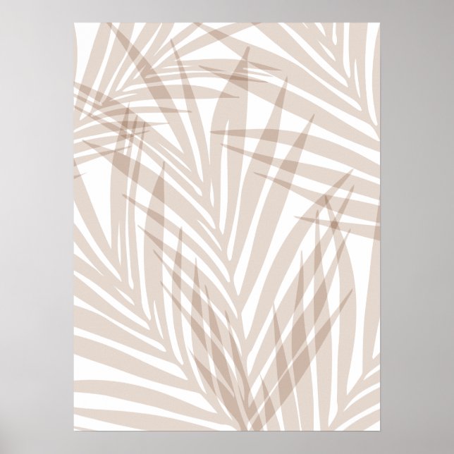 Pink & Mauve Minimalist Leaves Wall Art Poster (Front)