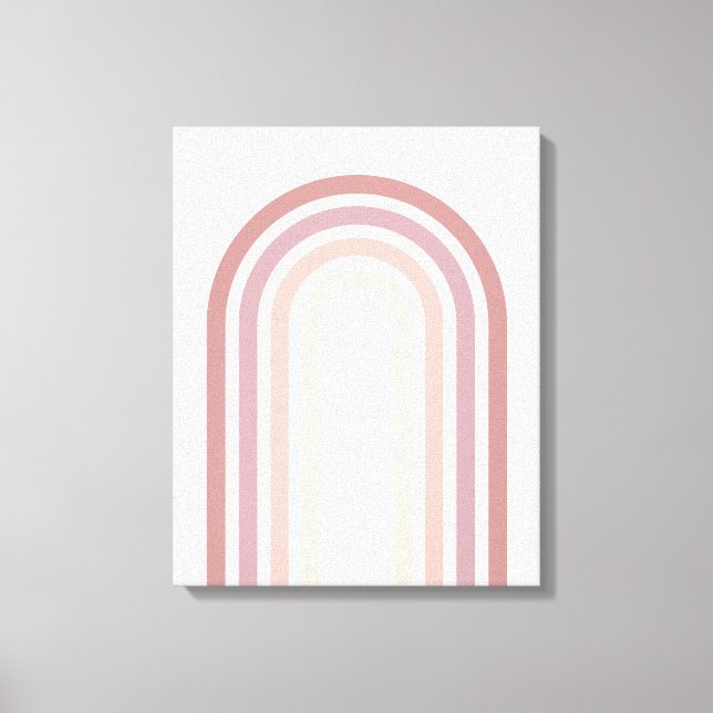 Pink & Mauve Minimalist Rainbow Wall Art Canvas (Front)