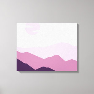 Pink & Mauve Minimalist Sunset Wall Art Canvas