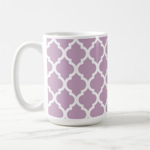 Pink Mauve Mist Moroccan Tile Trellis Coffee Mug