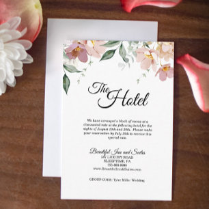 Pink Mauve Vintage Floral Wedding Accommodation Enclosure Card