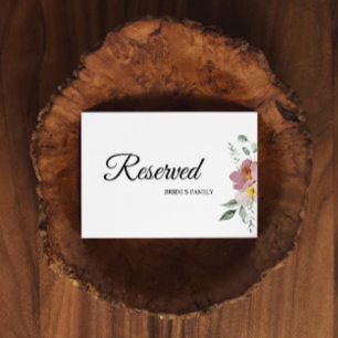 Pink Mauve Vintage Floral Wedding Reserved Sign