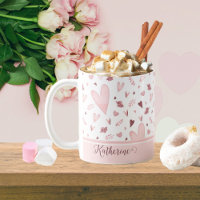 Pink | Mauve Watercolor Hearts Pattern Name