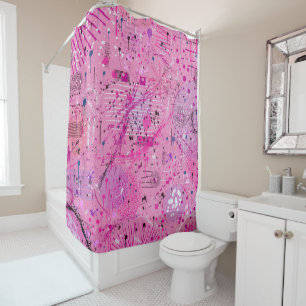 Pink Maximalist Abstract: Raspberry Sundae Shower Curtain