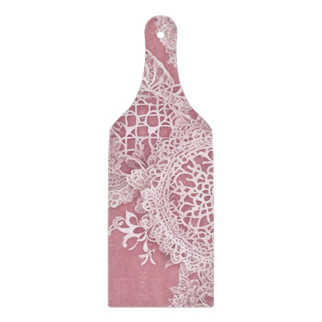 Pink me In Lace AI art  Cutting Board (Front)