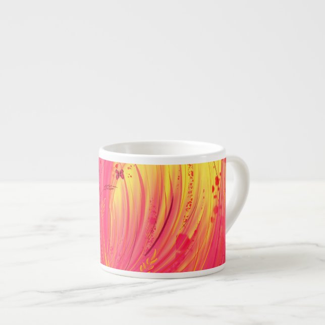 Pink Meadow Espresso Cup (Front Right)