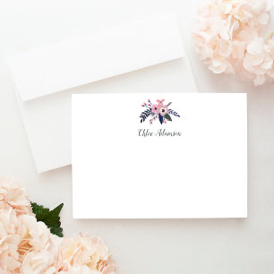 Pink Meadow Personalised Stationery Flat Card
