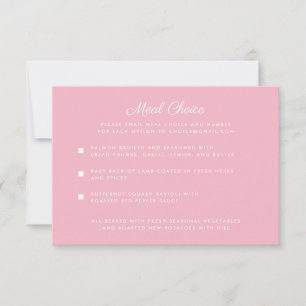 Pink Meal Choice Response Card