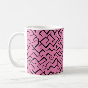 Pink Meander Repeating Pattern   Modern Maze Coffee Mug