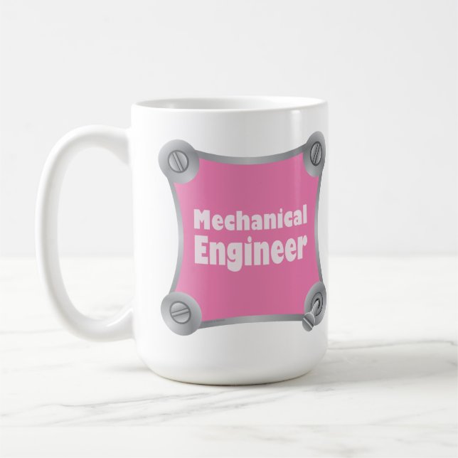 Pink Mechanical Engineer Coffee Mug (Left)