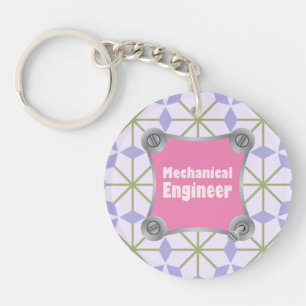 Pink Mechanical Engineer Key Ring