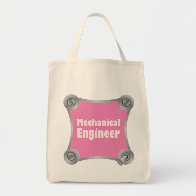 Pink Mechanical Engineer Tote Bag (Front)