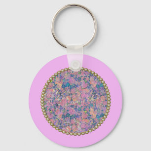 Pink medallion key ring