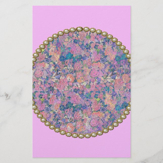 Pink medallion stationery (Front)