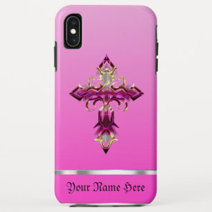Pink Mediaeval Cross iPhone XS Max Case