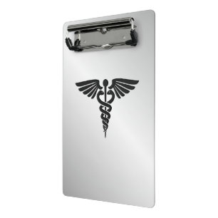 Pink Medical Caduceus Mini Clipboard