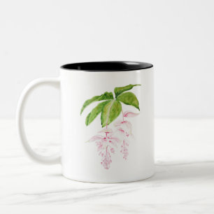 pink medinilla magnifica watercolor Two-Tone coffee mug