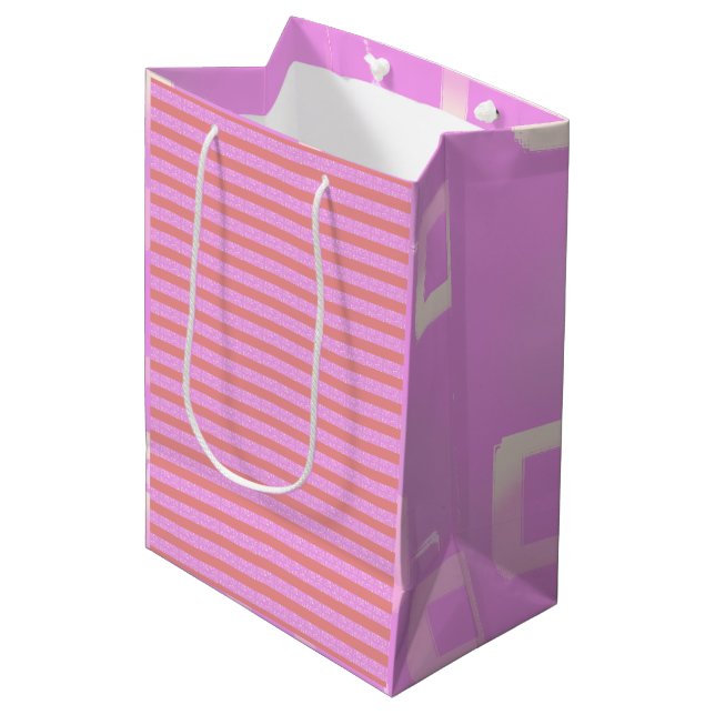 Pink  medium gift bag (Front Angled)