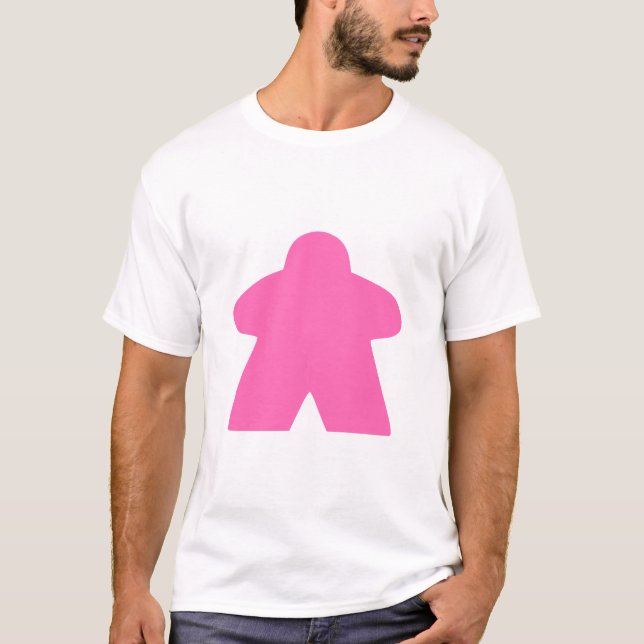 Pink Meeple Board Game Piece T-Shirt (Front)