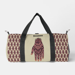 Pink Mehndi Hand Tattoo Art Design Personalised Duffle Bag