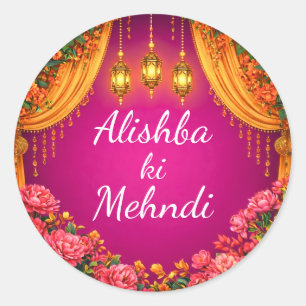 Pink mehndi & Sungeet Sticker for indian wedding