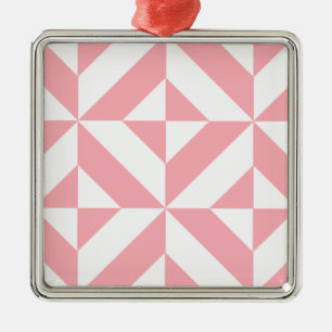 Pink Melon Geometric Deco Cube Pattern Metal Tree Decoration