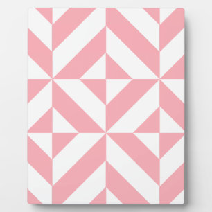 Pink Melon Geometric Deco Cube Pattern Plaque