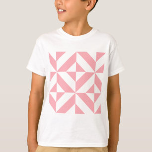 Pink Melon Geometric Deco Cube Pattern T-Shirt