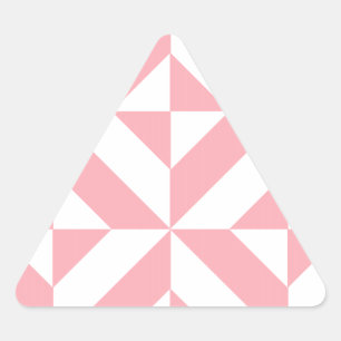 Pink Melon Geometric Deco Cube Pattern Triangle Sticker