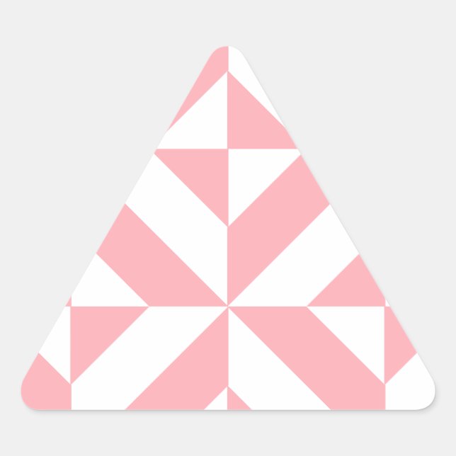Pink Melon Geometric Deco Cube Pattern Triangle Sticker (Front)