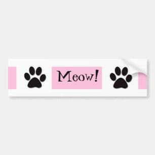 Pink Meow Bumper Sticker
