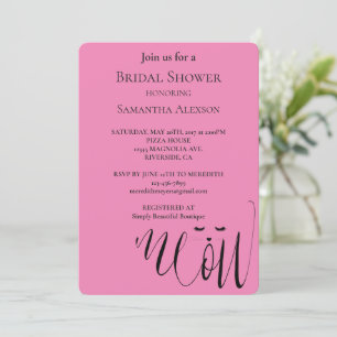 Pink Meow Cat Bridal Shower Invitation