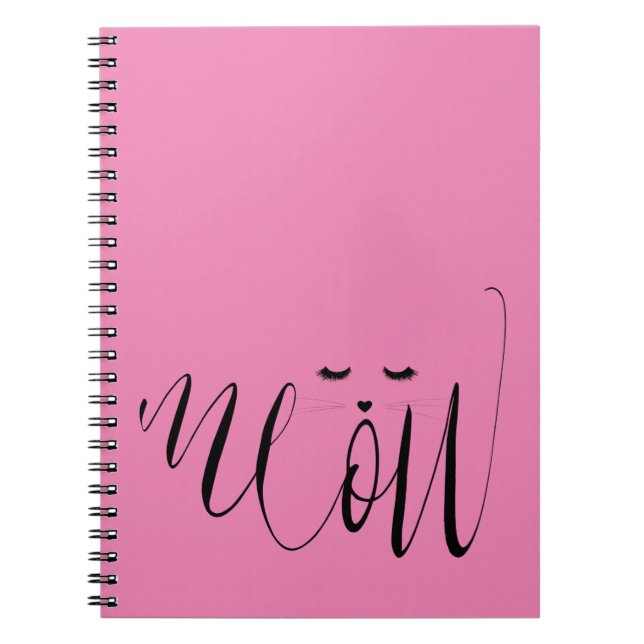 Pink Meow Cat Notebook (Front)