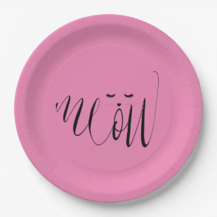 Pink Meow Cat Paper Plate