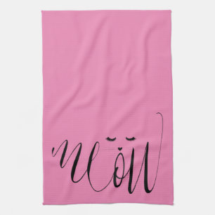 Pink Meow Cat Tea Towel