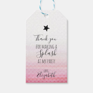Pink Mermaid Birthday Party Gift Tags