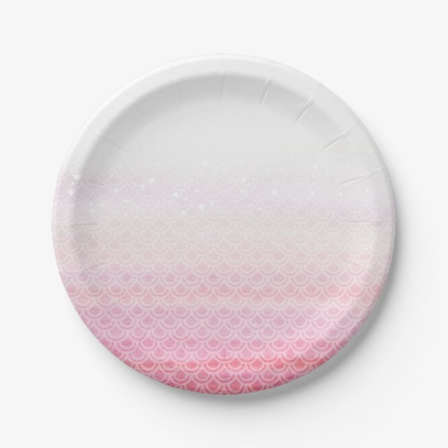 Pink Mermaid Birthday Party Paper Plates (Front)