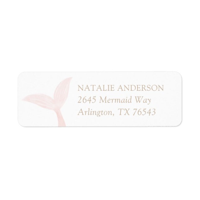 Pink Mermaid Birthday Party Return Address (Front)