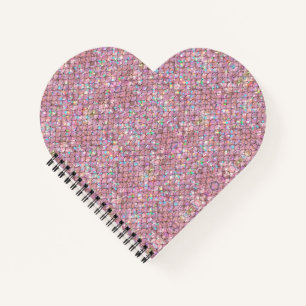 Pink Mermaid Fish Scales Holographic Elegant Glam Notebook